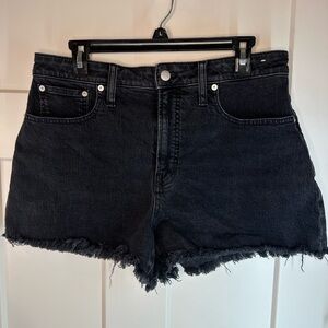 Madewell‎ The Perfect Jean Short Size 30 Washed Black Raw Hem Frayed
